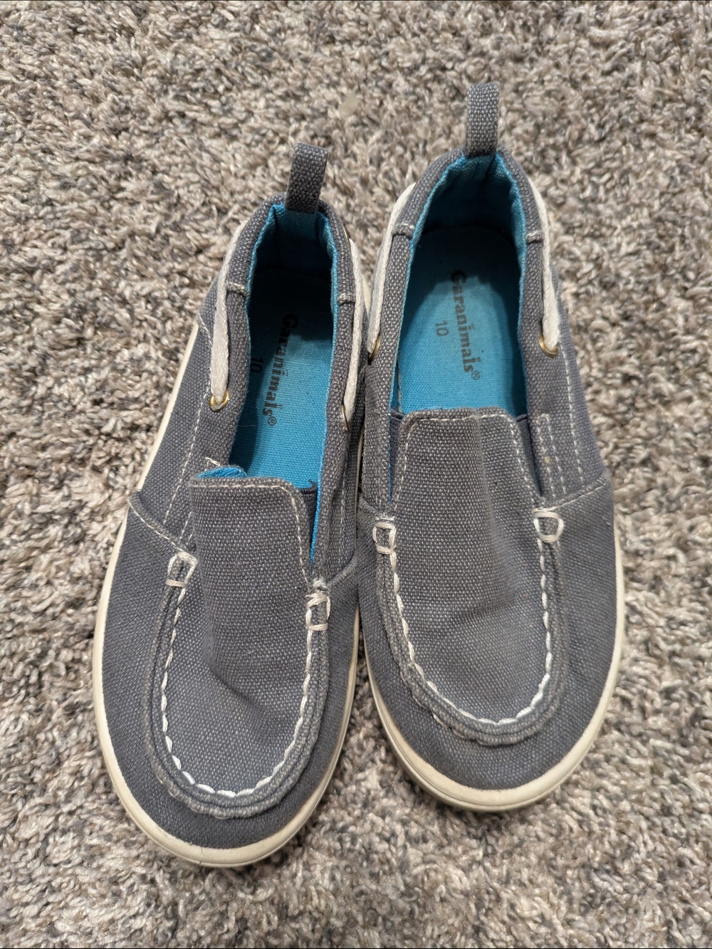 Garanimals Gray Canvas Slip-On Kids Shoes with Blue Insole